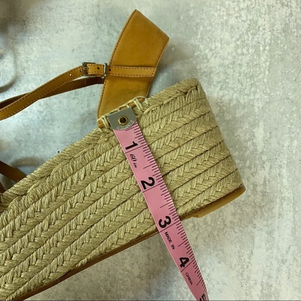 NIB‎ Giorgio Armani Lattice Platform Espadrille 38.5 Camel Sandal